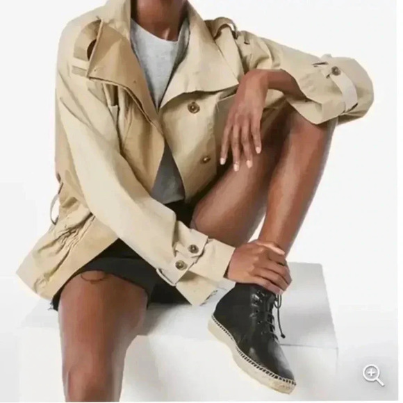 FRAME Le Boston Espadrille Black Leather Booties Size 7.5 - Picture 3 of 7